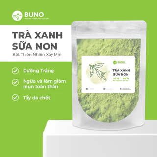 Bột trà xanh sữa non ,Mặt nạ bột giúp bóc bã nhờn, mờ thâm, dưỡng trắng - BUNO