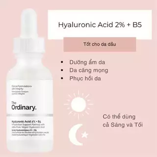 Serum The Ordinary Hyaluronic Acid 2% + B5 30ml Giúp Cấp Nước Và Phục Hồi Da, Mỹ Phẩm Chính Hãng