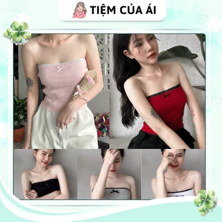 🌱ÁO ỐNG VIỀN REN ĐÍNH NƠ - ÁO QUÂY CROPTOP MÙA HÈ SIÊU MÁT 🌱