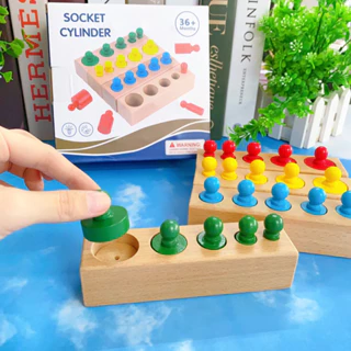 Autismshop đồ chơi giáo dục set 4 núm trụ montessori