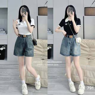 Quần jeans ngố kèm đai 791 QC