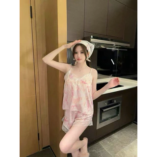 [MẪU MỚI]Đồ bộ ngủ 🌸 HOT 2023 🌸Bộ 2 dây lụa  QC cao cấp phối viền đẹp mắt dành cho nữ