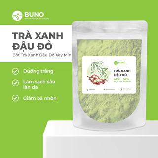 Bột trà xanh đậu đỏ hữu cơ nguyên chất sạch mịn ,Mặt nạ bột giúp bóc bã nhờn Dưỡng trắng Làm sạch sâu - BUNO