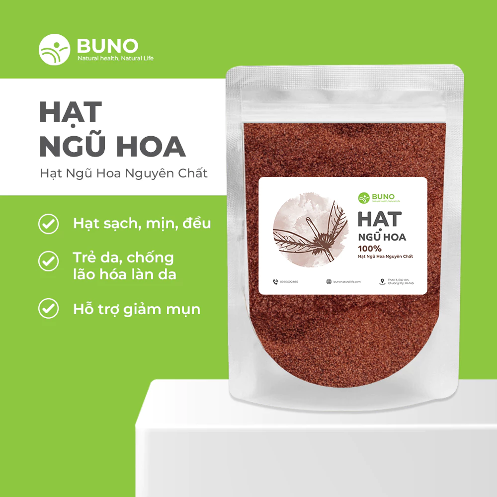 Ngũ hoa hạt nguyên chất 100% từ thiên nhiên hạt đình lịch Loại 1 Handmade ,Mặt nạ đắp mặt ngừa mụn dưỡng da - BUNO