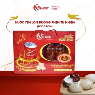 Nước Yến Lon VN Nest 2% Tổ Yến Cao cấp Đường Phèn Tự Nhiên - Hộp 06 lon x 190ml - Nước Giải Khát Cao Cấp