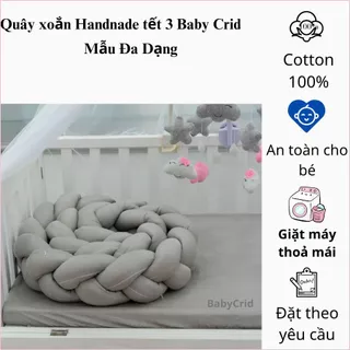 Quây cũi xoắn handmade tết 3 BABYCRID, quây sam chặn cũi cho bé chất liệu cotton mềm, mát an toàn cho bé sơ sinh