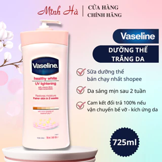 Sữa dưỡng thể Vaseline Healthy White UV Lightening Body Lotion 725ml dưỡng trắng và dưỡng ẩm phù hợp cho mọi loại da