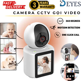 DEYES Video Calling Smart Camera - camera trong nhà với Màn Hình LCD, camera 360 độ (thẻ nhớ 32GB )