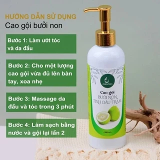 Dầu gội bưởi non tinh dầu tràm Chăm Chăm - Dịu nhẹ, hỗ trợ mọc tóc, an toàn với mẹ bầu