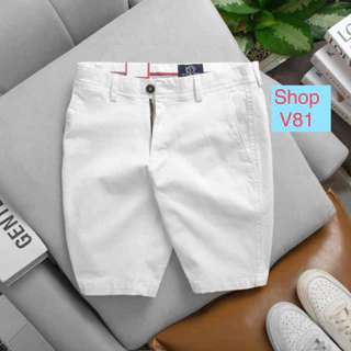 Quần sọt kaki . Quần kaki sọt nam màu trắng nhiều màu PLUXURY vải cotton cao cấp chất dày mịn co giản mặc mát bền