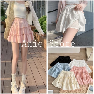 Chân Váy Ngắn Nữ 3 Tầng Viền Bèo 🦋 Aniestore Chân Váy Xòe 5 Màu 🦋