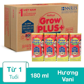 Sữa bột pha sẵn GrowPlus đỏ + suy dinh dưỡng 180ml (thùng 48 hộp)