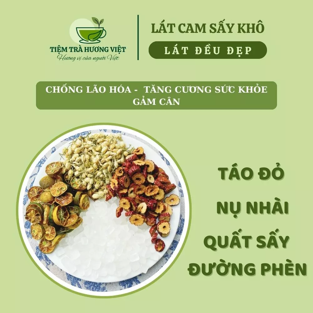 Trà detox hoa quả sấy Kim Quất Hương Nhài nước uống trắng da Triệu Lộ, da phát sáng