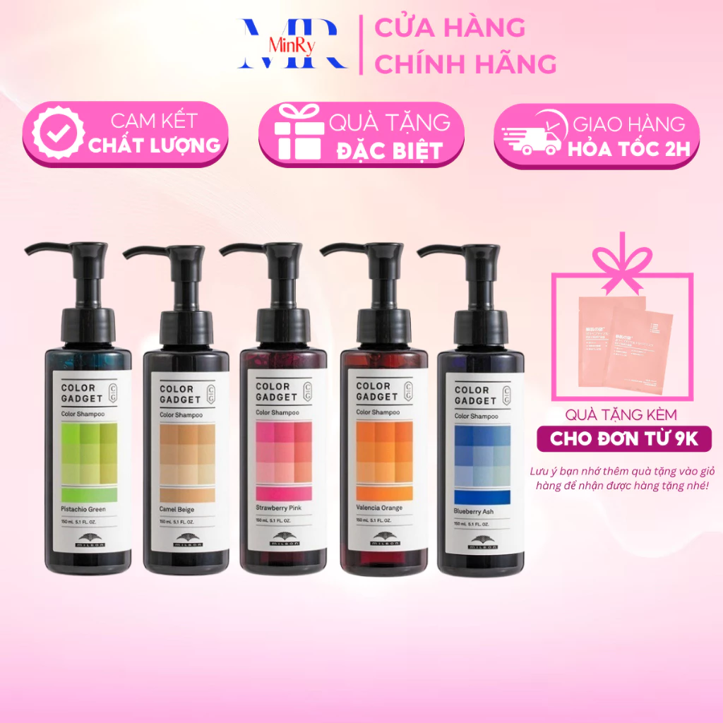 Dầu gội Milbon Color Gadget Shampoo bổ sung hạt màu, gội chăm sóc màu sắc tóc sau khi nhuộm 150ml | HAIRSHOP MINRY