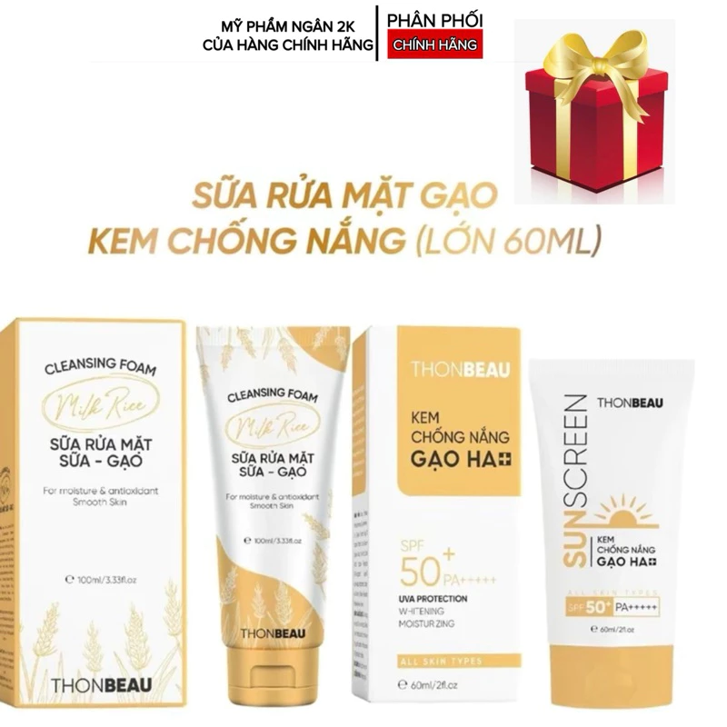 Sửa Rửa Mặt 100ml + Kem Chống Nắng 60ml