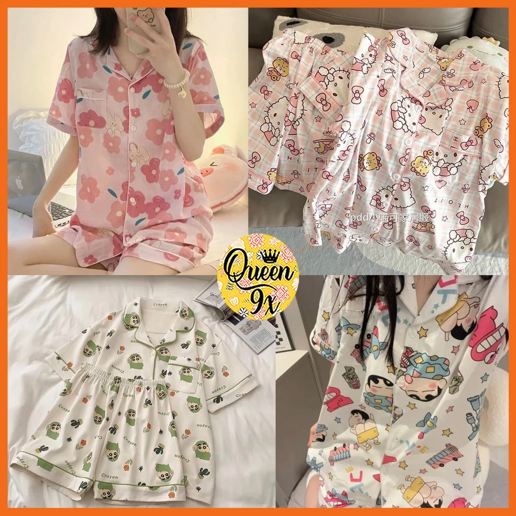 Bộ Pijama, Đồ Bộ Mặc Ở Nhà Cho Nữ Dáng Cộc xinh xắn dễ thương melody hồng mẫu mới