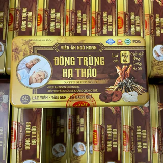 Hộp thiếc 60 Viên ăn ngủ ngon ĐÔNG TRÙNG HẠ THẢO NATTO SLEEP GOOD giúp ăn ngon ngủ ngon bồi bổ cơ thể tăng sức đề kháng