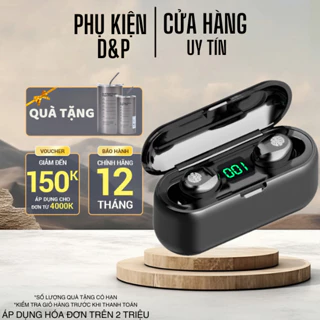 Tai Nghe Không Dây Bluetooth F9 Nút Cảm Ứng Kiêm Pin Sạc Dự Phòng Chống Nước IPX5, Chống Ồn Bản Quốc Tế