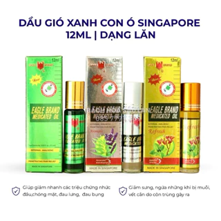 Dầu xanh Singapore dạng lăn 12ml xanh trắng vàng