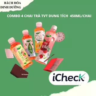 [ Combo 4 chai Trà TVT ] Trà Đào,Trà Tắt Mật Ong,Trà Việt Quất,Trà Vải dung tích 450ML/Chai