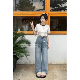 Baggy Jeans Ống Suông 2 Túi Trước