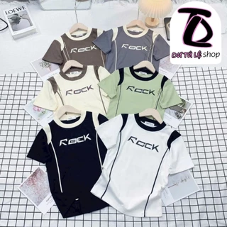 Áo Baby Tee Phối Viền Rock Tay Ngắn Borip Quảng Châu 4 Chiều - Dư Tú Lệ Shop