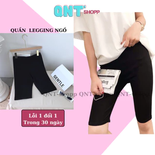 Quần legging lửng nữ cao cấp cạp cao,dáng ôm lưng thun tập gym yoga,quần đùi ngố chất cotton mịn co giãn 4 chiều-M13-QNT