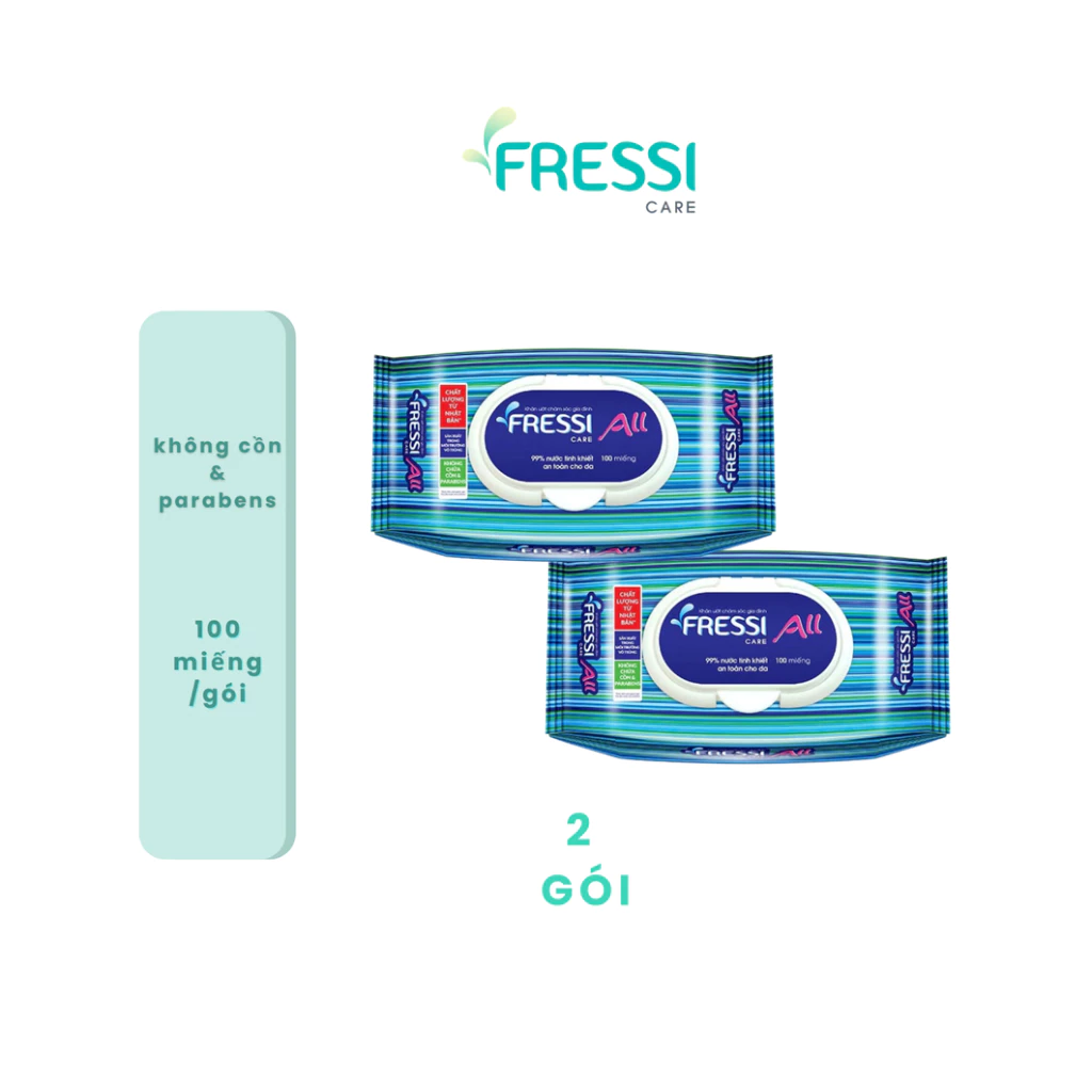 Combo 2 gói Khăn ướt Fressi care hương tự nhiên 100 tờ k cồn, paraben an toàn cho bé_9Tissue Mall