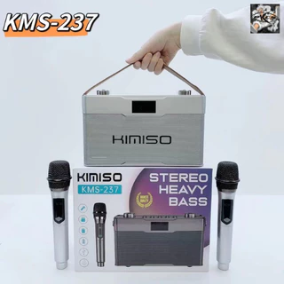 Loa Bluetooth Kimiso KMS 237 Có Sẵn 2 Micro Không Dây Hát Karaoke Nghe Nhạc Bass Đời Mới