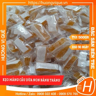 Kẹo Mãng Cầu Dừa Non Bánh Tráng - Túi Zip 500g - Đặc Sản Bến Tre