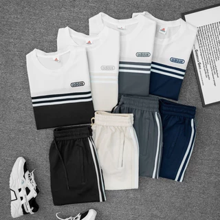 Bộ đồ nam chất cotton thể thao, bộ quần áo nam ngắn tay adidas kiểu dáng đẹp trẻ trung Fashion Store
