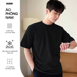 Áo thun nam  cổ tròn basic tay ngắn , Áo phông nam cotton cao cấp, lịch lãm