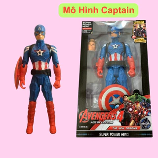 Mô hình captain america mô hình đội trưởng mỹ siêu nhân cao 27cm các khớp linh hoạt có đèn chiếu sáng cho bé nhập vai