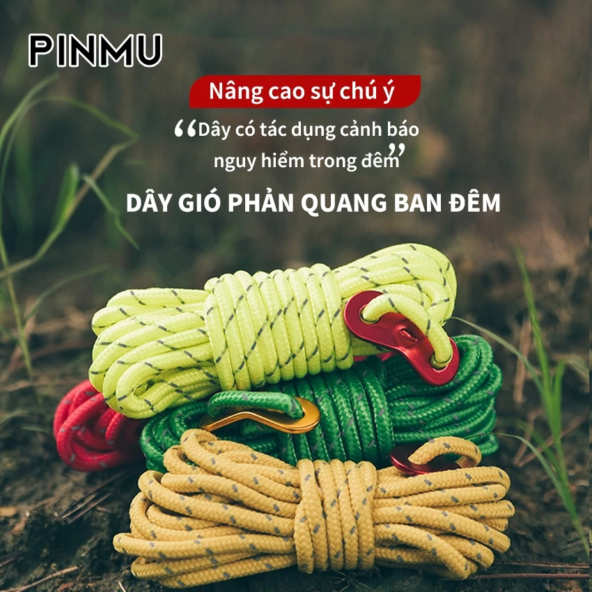 Dây Dù PINMU dây buộc lều phản quang Có Khóa Cố Định Chống Gió Cho Hoạt Động Ngoài Trời