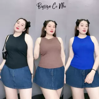 Áo thun croptop Bigsize nữ ba lỗ chất thun gân co giãn thấm hút mồ hôi năng động cá tính dễ mặc- G4