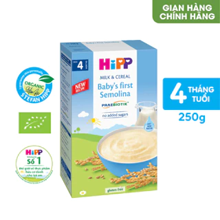 Bột ăn dặm dinh dưỡng Sữa, Hoa Quả HiPP Organic hộp 250g, dành cho bé từ 4-6 tháng tuổi.