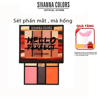 Set phấn mắt má hồng tạo khối Sivanna Hello Perfect HF5016 21,5g