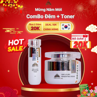 {Chính Hãng 100%} ComBo Kem Đêm +Toner (nước hoa hồng) GiMi Luxury Hàn Quốc,dưỡng trắng,làm sạch sâu