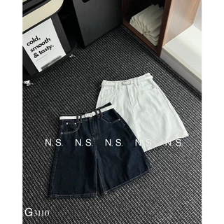 [Follow shop nhận mã 10k] Quần short sooc jeans denim bò sooc ngố trơn đai trắng UMEE STORE QCCC QCL1 QS175 3110