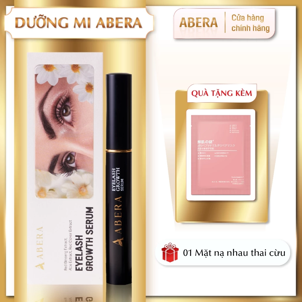 Serum Dưỡng Mi ABERA - Kích Thích Mi Mọc Dài Và Dày Nhanh, Mi Tự Nhiên Chắc Khỏe Không Gãy Rụng-5ml