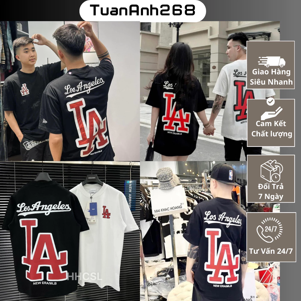 Áo Thun MLB LA Form Rộng, Áo Phông Local Brand Unisex Nam Nữ Cotton 100% Thoáng mát