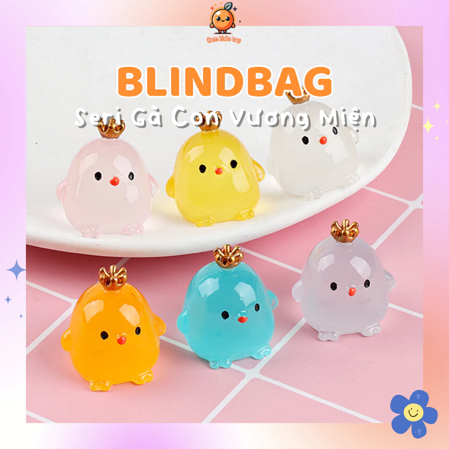 Blind pack/ túi mù nhân phẩm gà con vương miệng phát sáng, sưu tầm charm quà tặng(mẫu ngẫu nhiên)