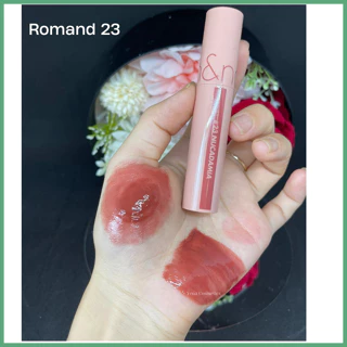 Son Tint Bóng Romand Juicy Lasting Tint 23 Nucadamia - Màu Đỏ Nâu Nude Mịn Làm Đẹp Môi