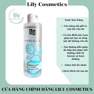 Nước Hoa Hồng AA Hydro Algae của AA COSMETICS làm sạch giữa ẩm cho da. lọ 200ml