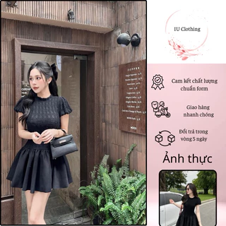 Set Váy Tiểu Thư Áo Ren Len Tăm Phối Chân Váy Xếp Ly Chuẩn Form Mặc Đi Tiệc Đi Du Lịch IUclothing