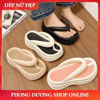 Dép nữ, Dép xỏ ngón nữ, Dép kẹp nữ, đế cao 5.5cm, Dép đi biển cao cấp, Dép bánh mỳ