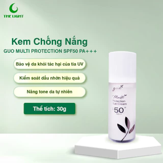 Kem Chống Nắng GUO Multi Protection SPF50 PA+++  An Toàn Cho Da Nhạy Cảm, Chống Tia UV Dạng Sữa - Chai 30g - The Light