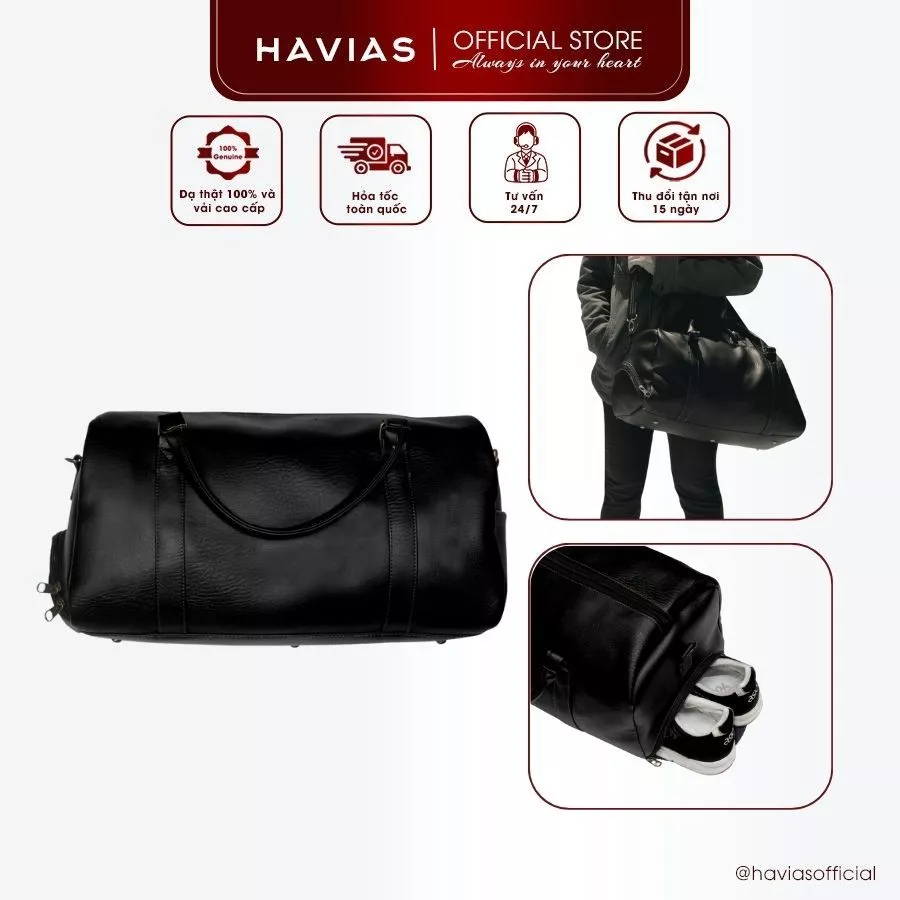 FIT HAVIAS túi Gym & Travel da bò Nappa thật 100%