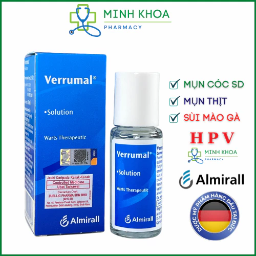 Verrumal solution 13ml chính hãng Almirall Đức - Giải pháp loại bỏ Mụn cóc, Sùi mào gà,