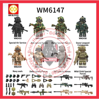 WM 6147 Army minifigures special forces mô hình lắp ráp nhân vật Lính đặc nhiệm Mỹ Anh Đức Nga TQ SAS KSK SSO Navy seal